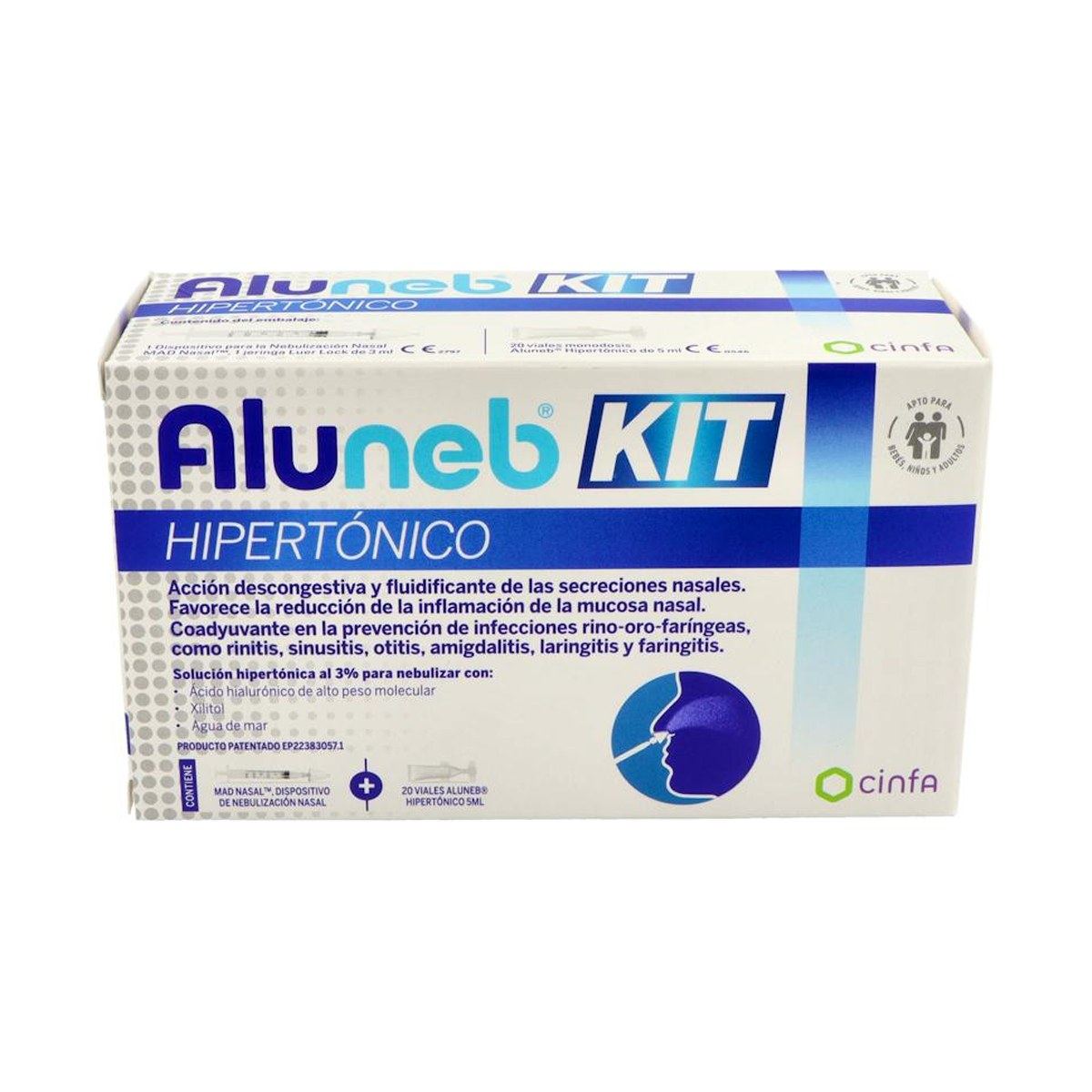 Aluneb Kit Nasal Solución Hipertónica 20 Viales 5 ml + Dispositivo