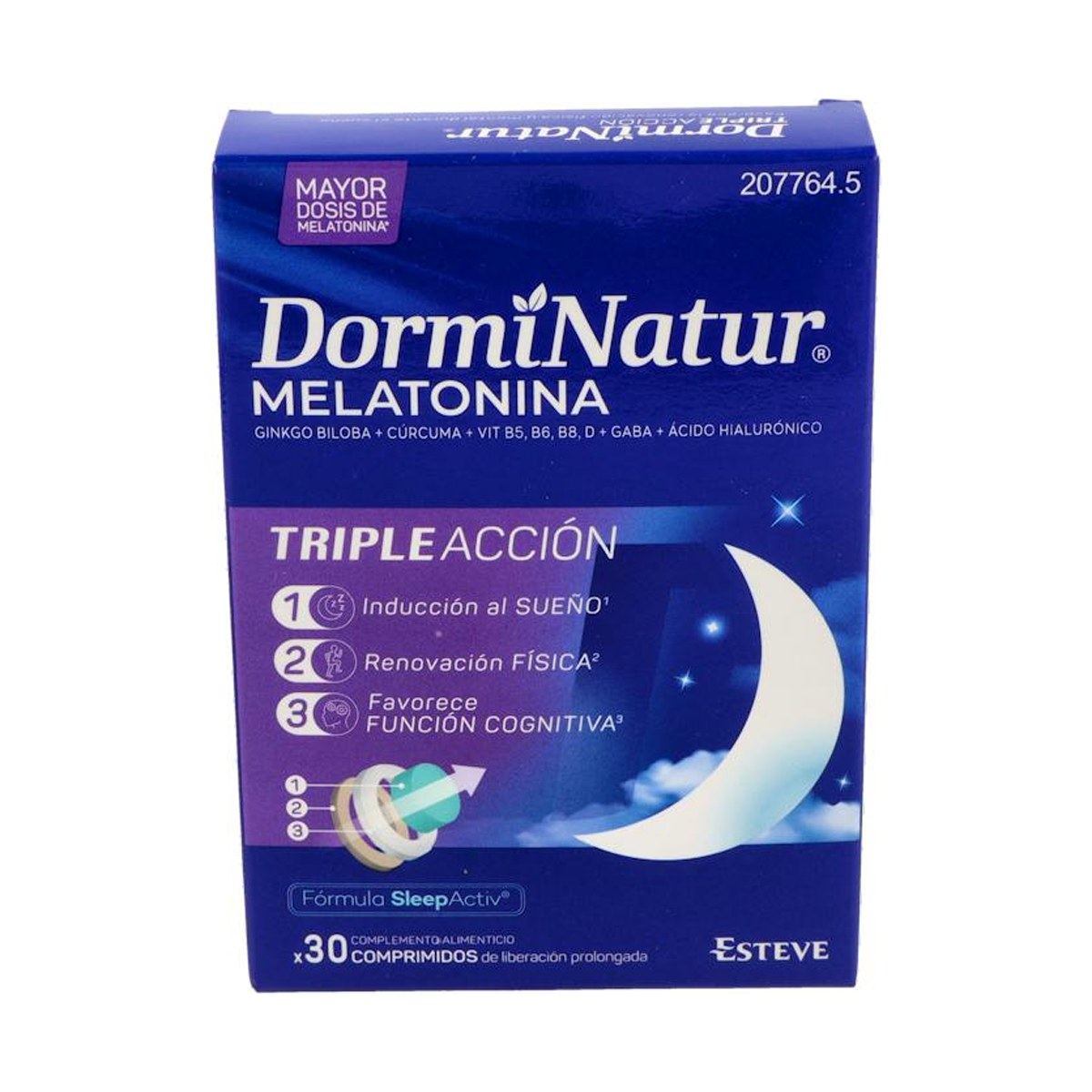 Dorminatur Triple Acción Melatonina Liberación Prolongada 30 Comprimidos
