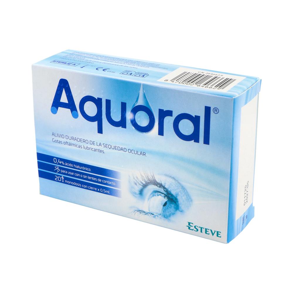Aquoral Gotas Oftálmicas Ácido Hialurónico 0,4 % 20 Monodosis 0,5 ml