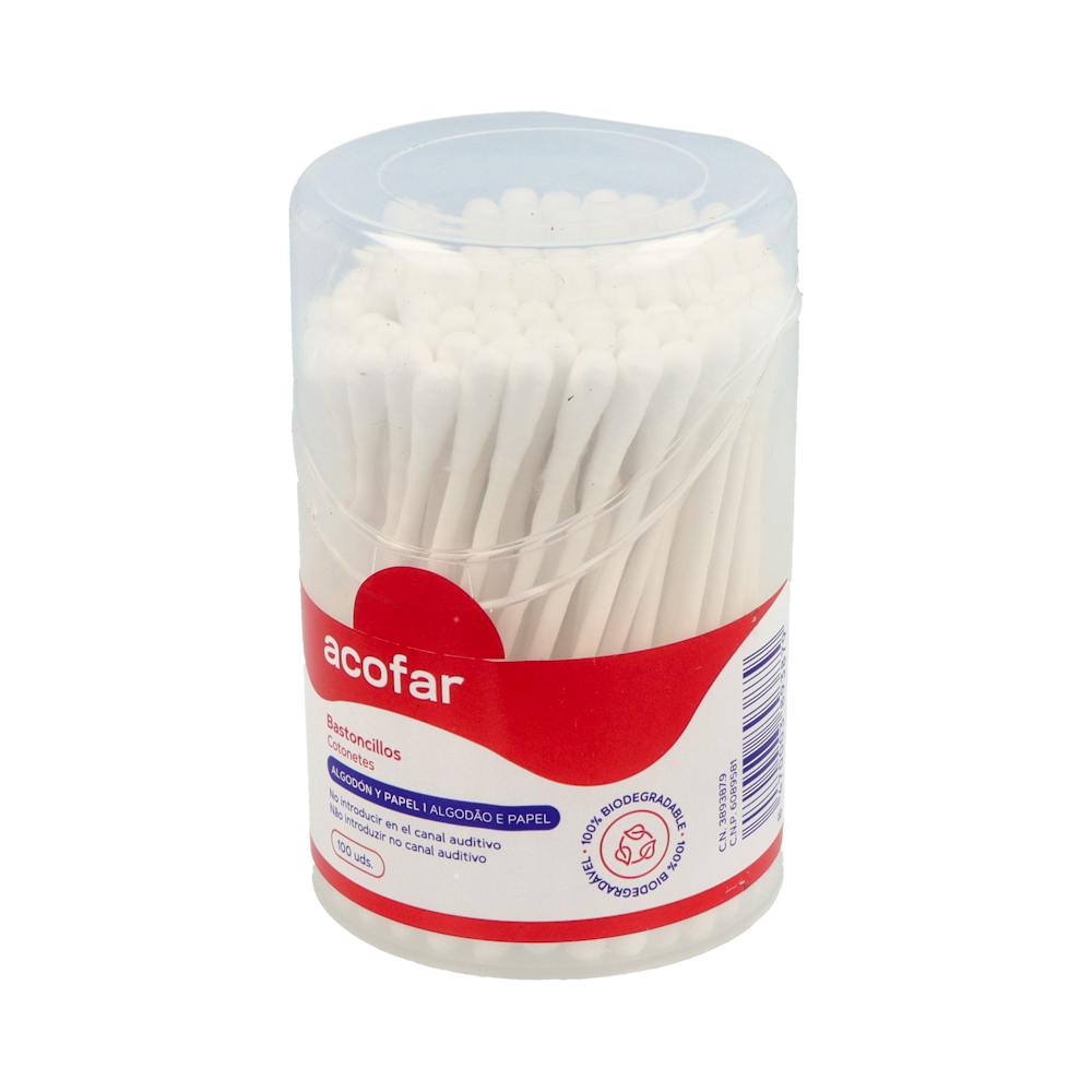 Acofar Bastoncillos Baby con Tope 100 Unidades