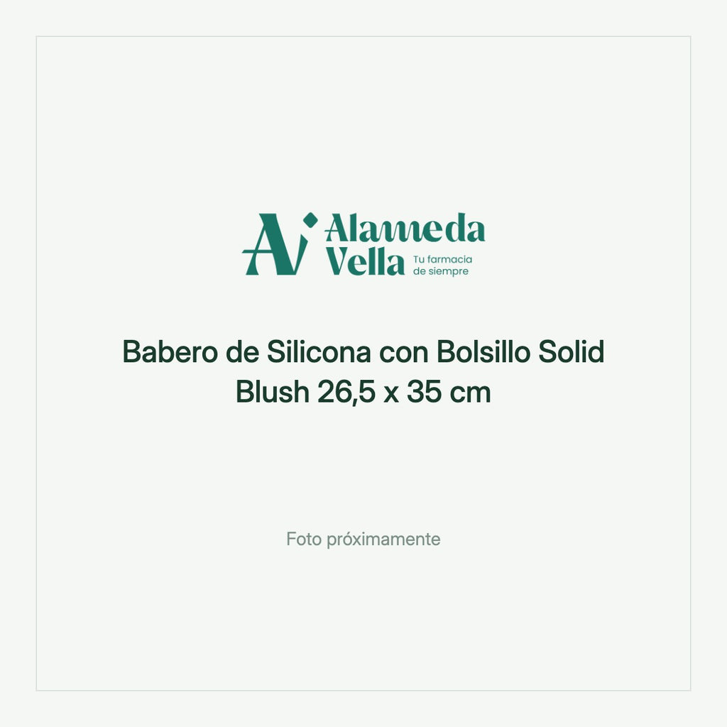 Babero de Silicona con Bolsillo Solid Blush 26,5 x 35 cm