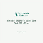 Babero de Silicona con Bolsillo Solid Blush 26,5 x 35 cm