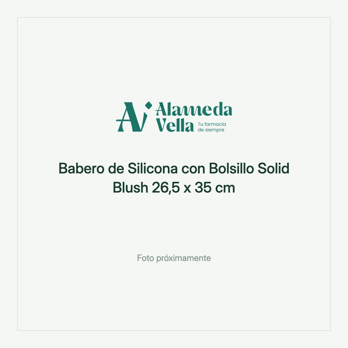 Babero de Silicona con Bolsillo Solid Blush 26,5 x 35 cm
