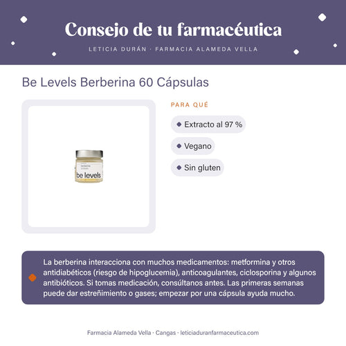 Be Levels Berberina 60 Cápsulas – consejo de tu farmacéutica