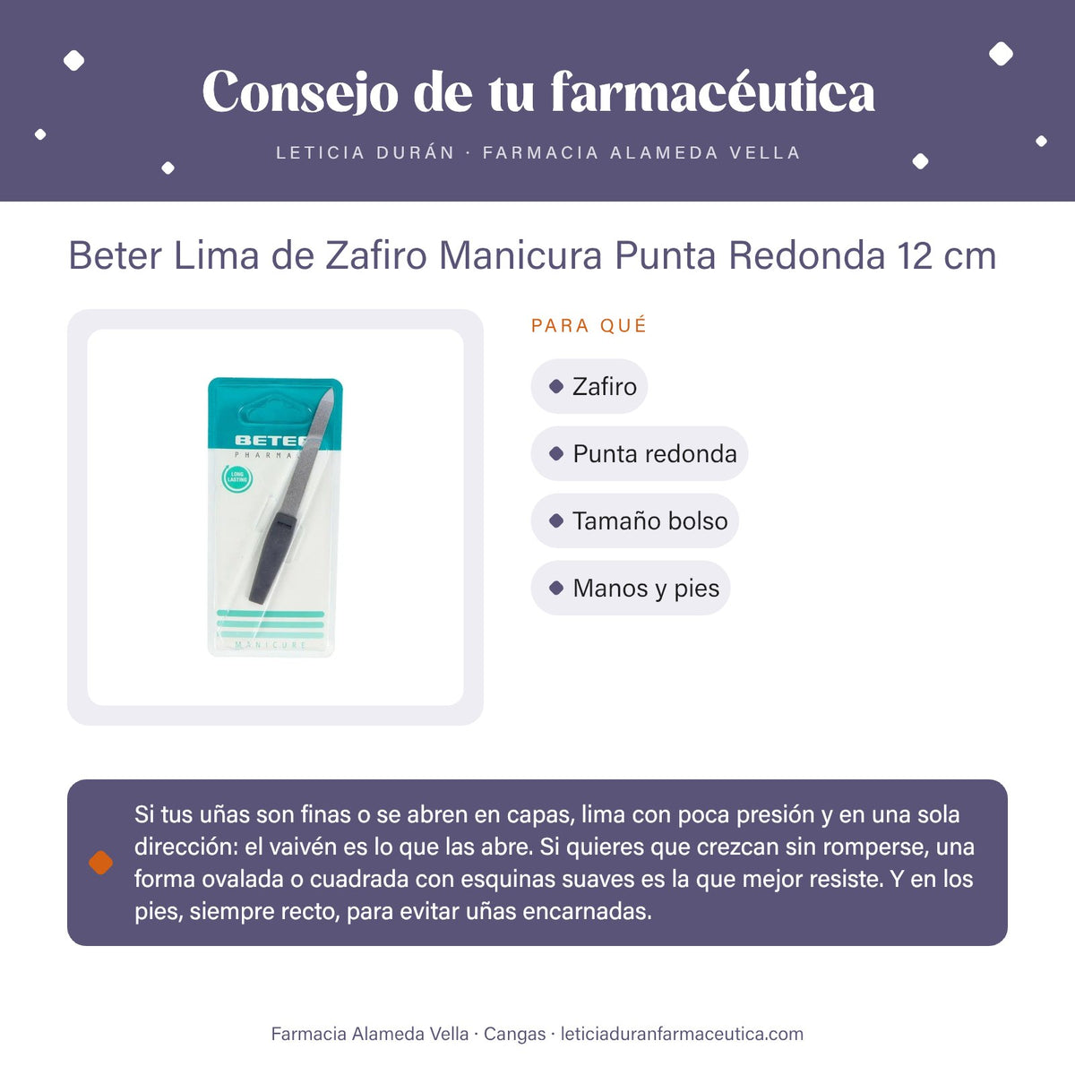 Beter Lima de Zafiro Manicura Punta Redonda 12 cm – consejo de tu farmacéutica