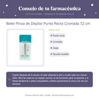 Beter Pinza de Depilar Punta Recta Cromada 7,2 cm – consejo de tu farmacéutica