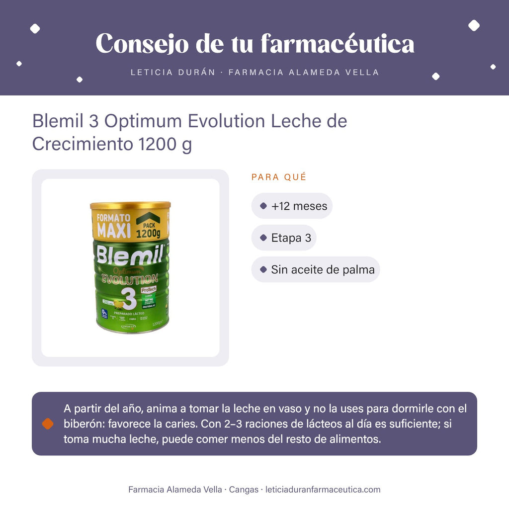 Blemil 3 Optimum Evolution Leche de Crecimiento 1200 g – consejo de tu farmacéutica