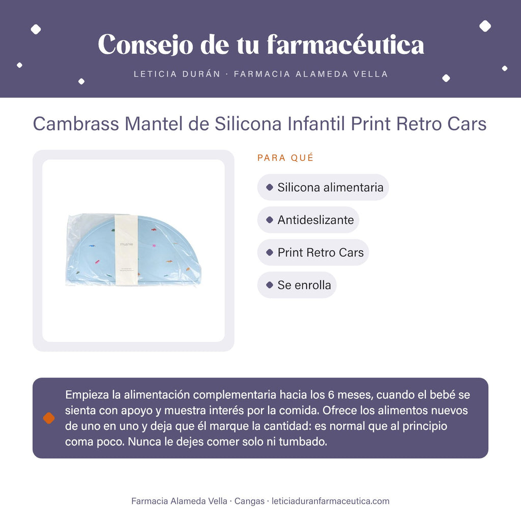 Cambrass Mantel de Silicona Infantil Print Retro Cars – consejo de tu farmacéutica