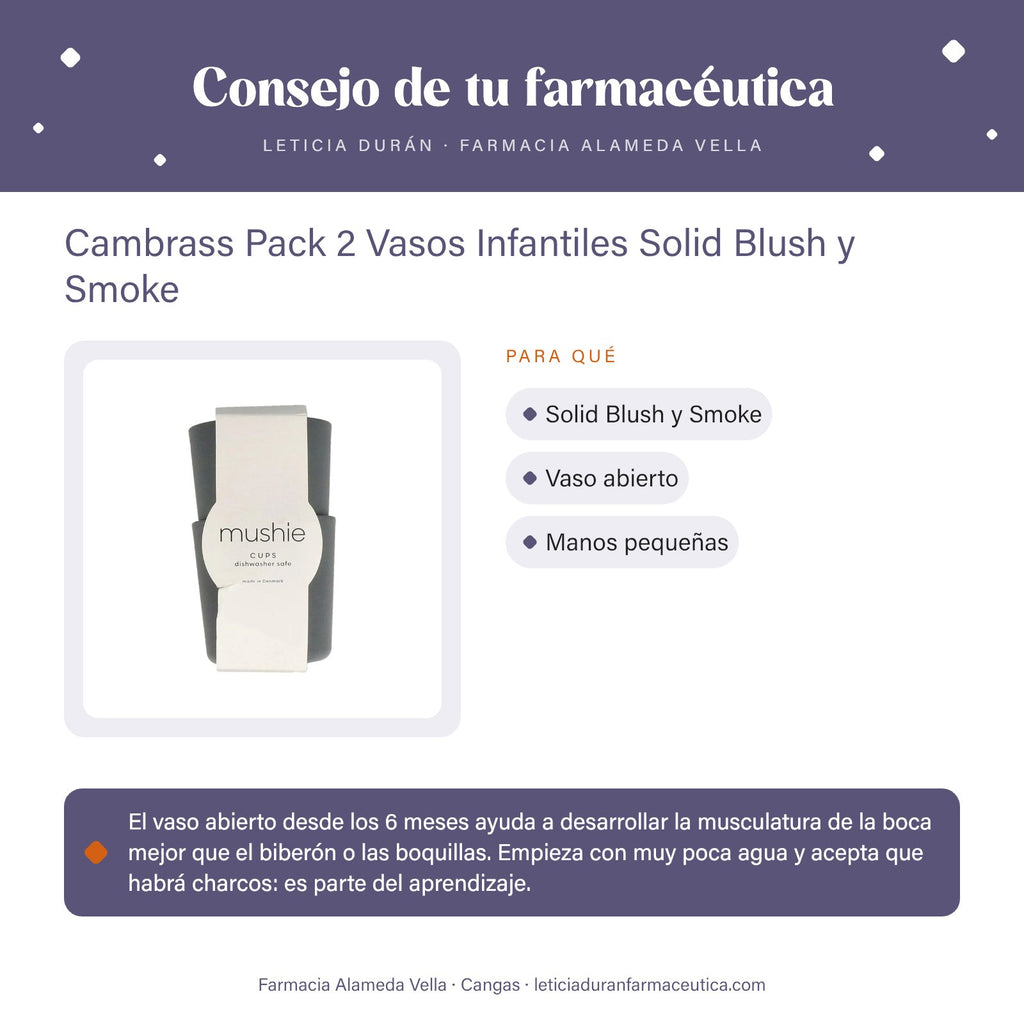Cambrass Pack 2 Vasos Infantiles Solid Blush y Smoke – consejo de tu farmacéutica