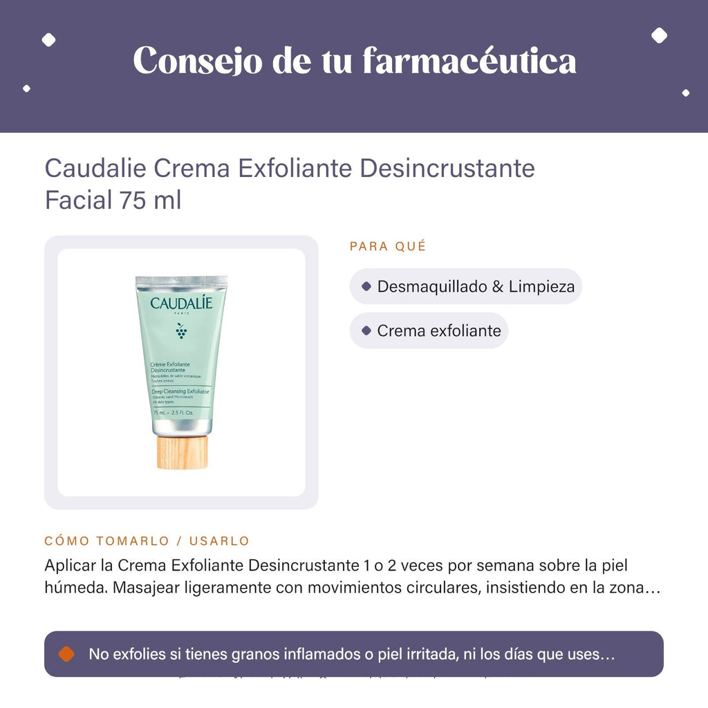 Caudalie Crema Exfoliante Desincrustante Facial 75 ml – consejo de tu farmacéutica