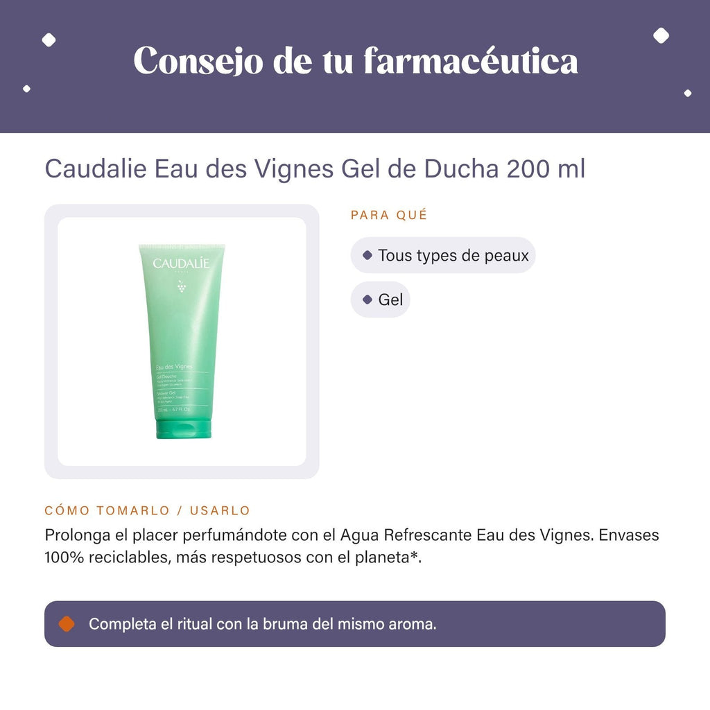 Caudalie Eau des Vignes Gel de Ducha 200 ml – consejo de tu farmacéutica