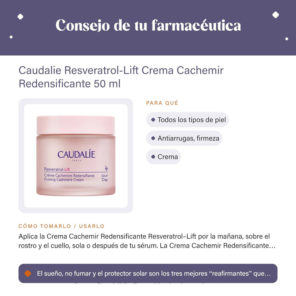 Caudalie Resveratrol-Lift Crema Cachemir Redensificante 50 ml – consejo de tu farmacéutica