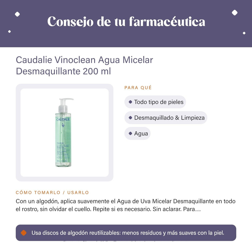 Caudalie Vinoclean Agua Micelar Desmaquillante 200 ml – consejo de tu farmacéutica