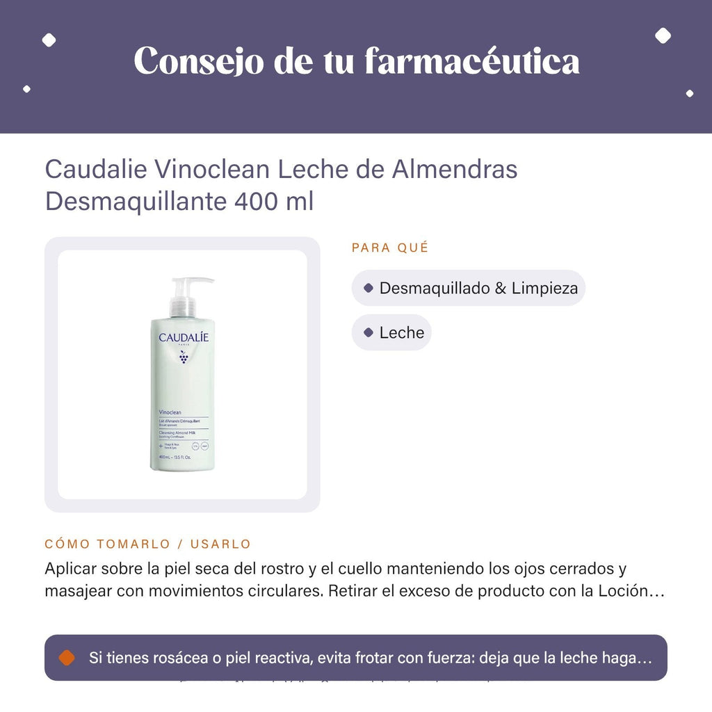 Caudalie Vinoclean Leche de Almendras Desmaquillante 400 ml – consejo de tu farmacéutica
