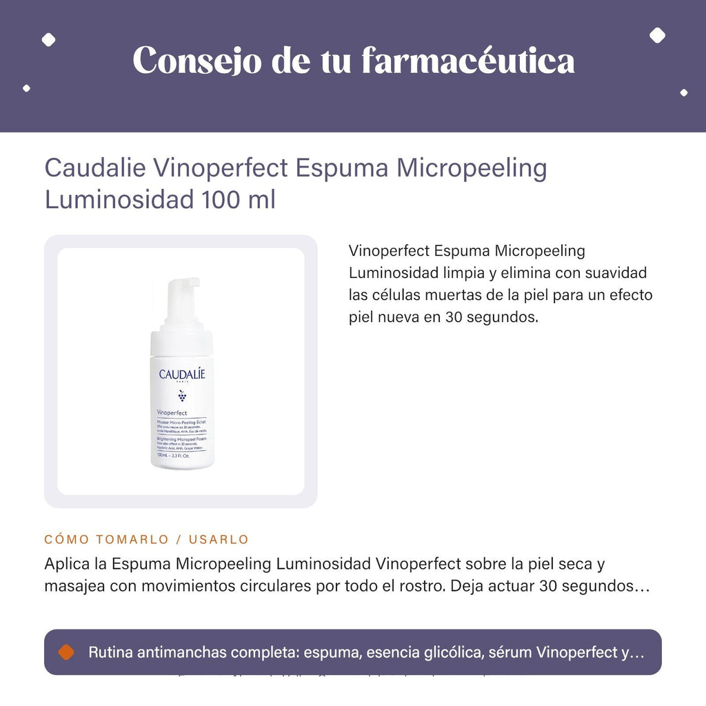 Caudalie Vinoperfect Espuma Micropeeling Luminosidad 100 ml – consejo de tu farmacéutica