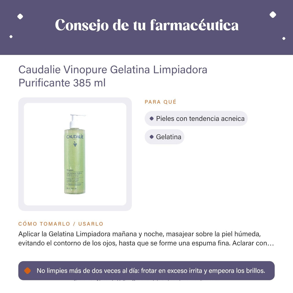 Caudalie Vinopure Gelatina Limpiadora Purificante 385 ml – consejo de tu farmacéutica