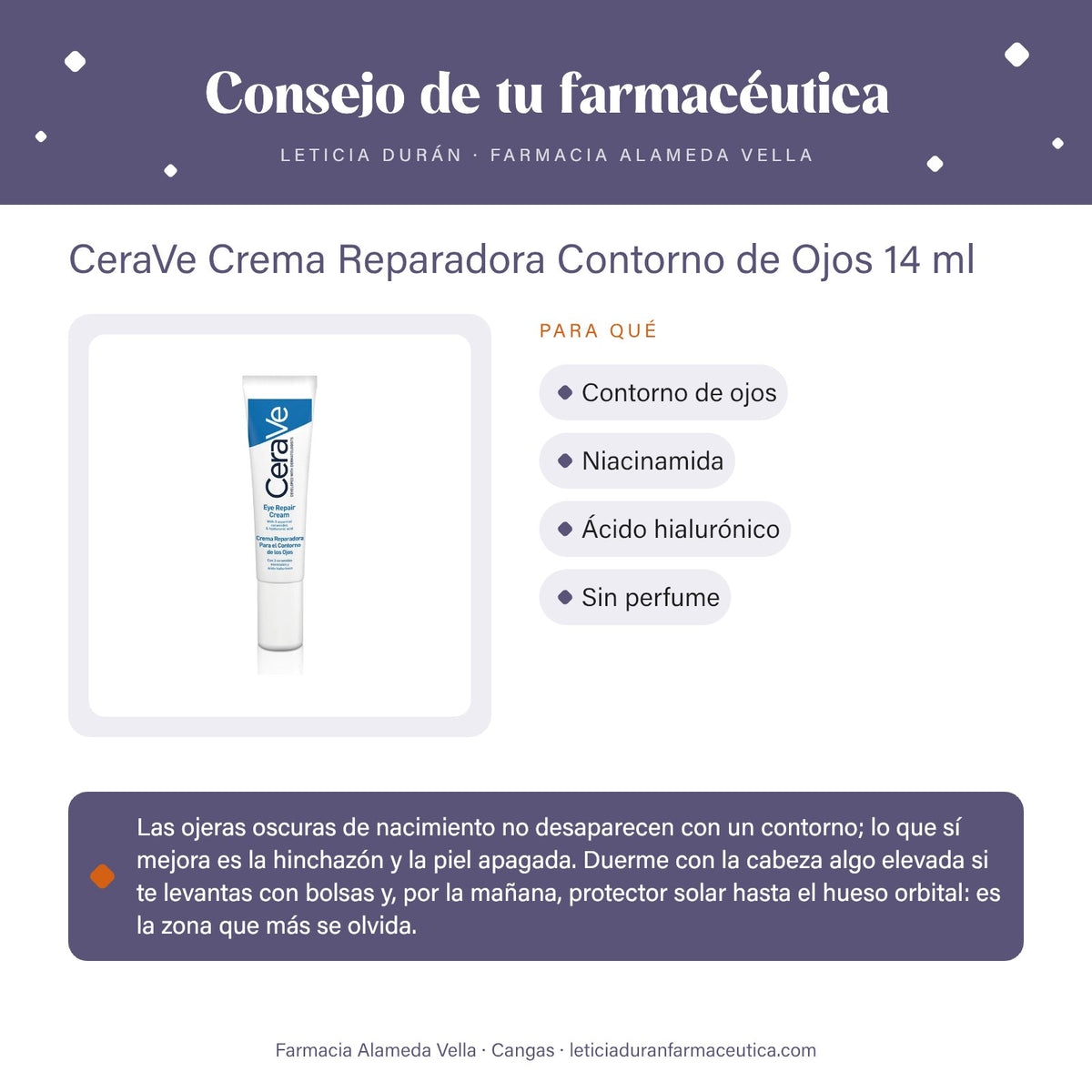 CeraVe Crema Reparadora Contorno de Ojos 14 ml – consejo de tu farmacéutica