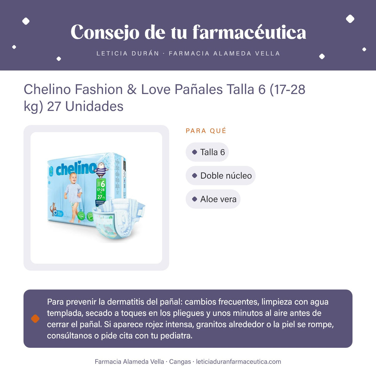 Chelino Fashion & Love Pañales Talla 6 (17-28 kg) 27 Unidades – consejo de tu farmacéutica