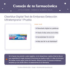 Clearblue Digital Test de Embarazo Detección Ultratemprana 1 Prueba – consejo de tu farmacéutica