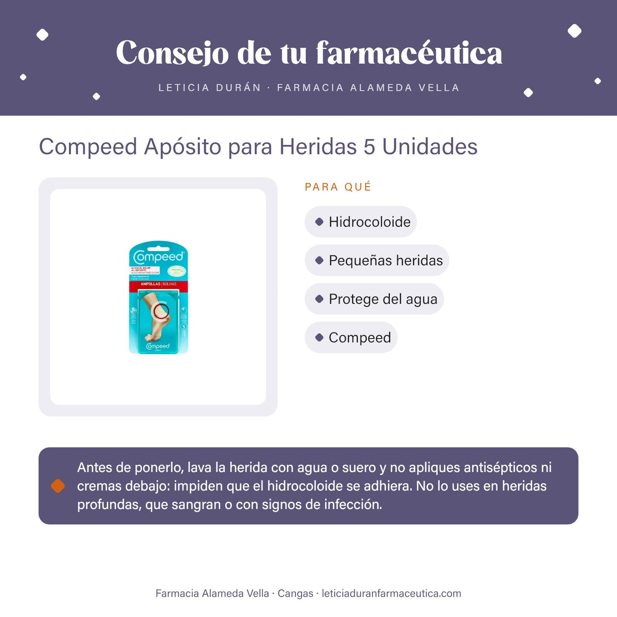 Compeed Apósito para Heridas 5 Unidades – consejo de tu farmacéutica