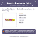 Corega Max Fijación + Confort Crema Adhesiva sin Sabor 70 g – consejo de tu farmacéutica