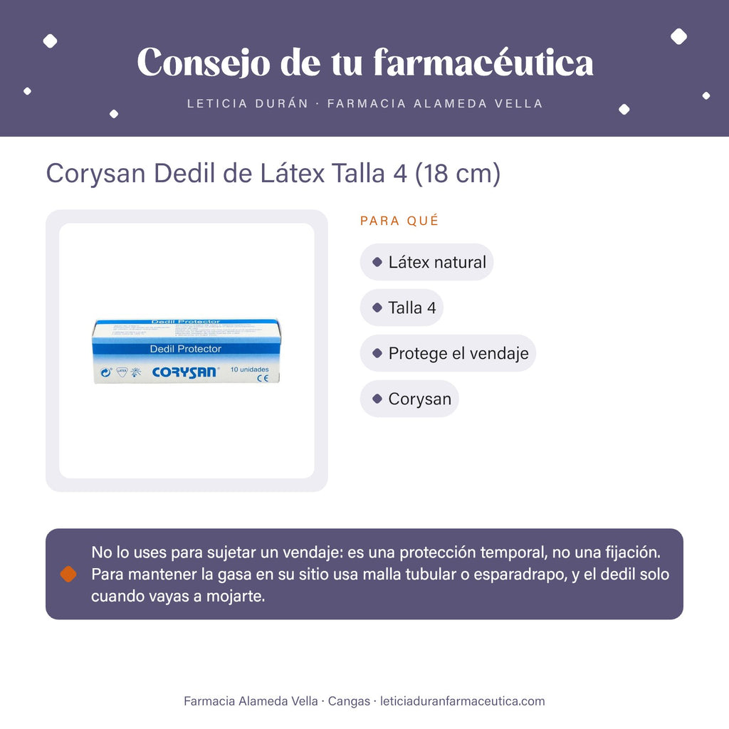 Corysan Dedil de Látex Talla 4 (18 cm) – consejo de tu farmacéutica