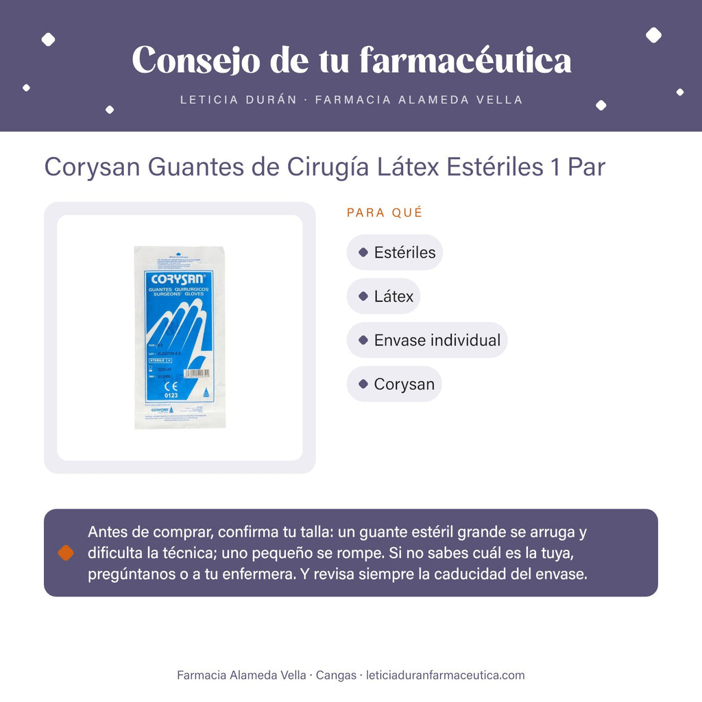 Corysan Guantes de Cirugía Látex Estériles 1 Par – consejo de tu farmacéutica