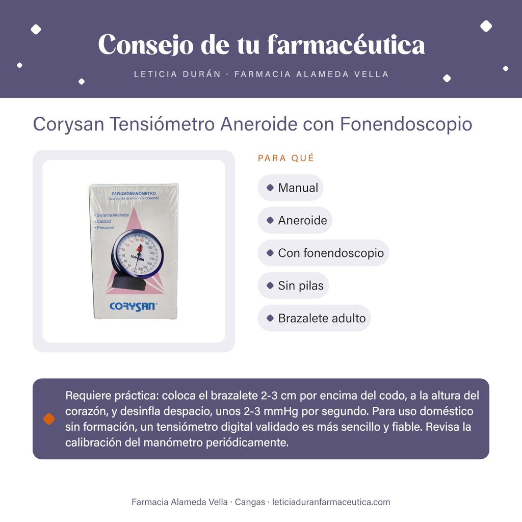Corysan Tensiómetro Aneroide con Fonendoscopio – consejo de tu farmacéutica