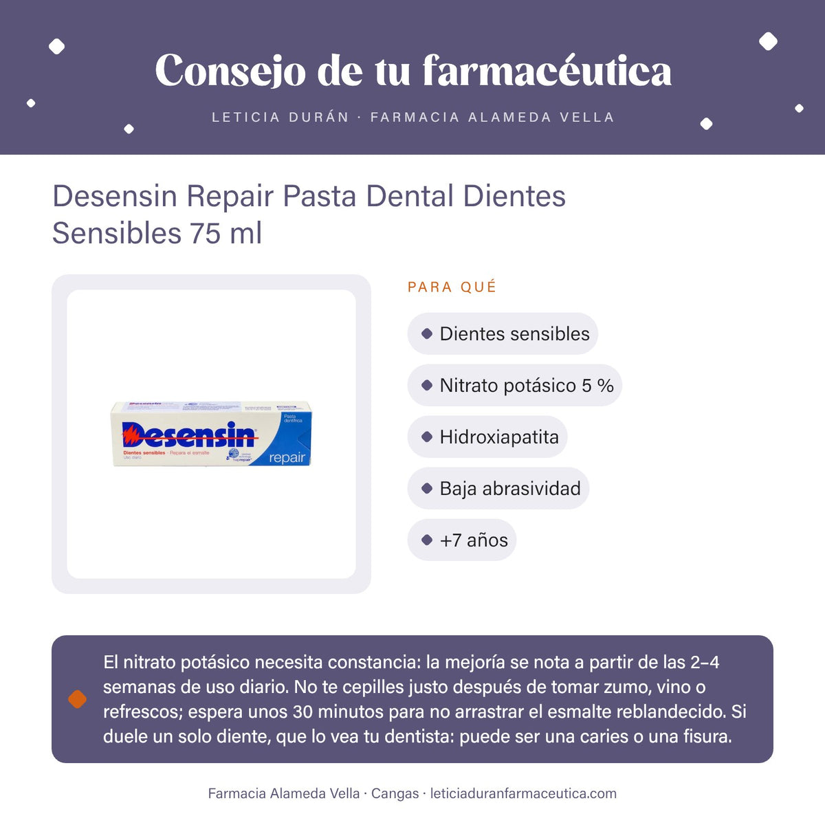 Desensin Repair Pasta Dental Dientes Sensibles 75 ml – consejo de tu farmacéutica