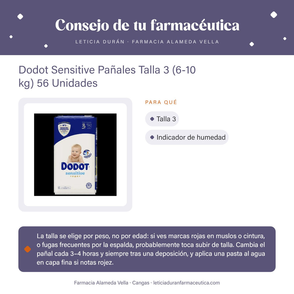 Dodot Sensitive Pañales Talla 3 (6-10 kg) 56 Unidades – consejo de tu farmacéutica