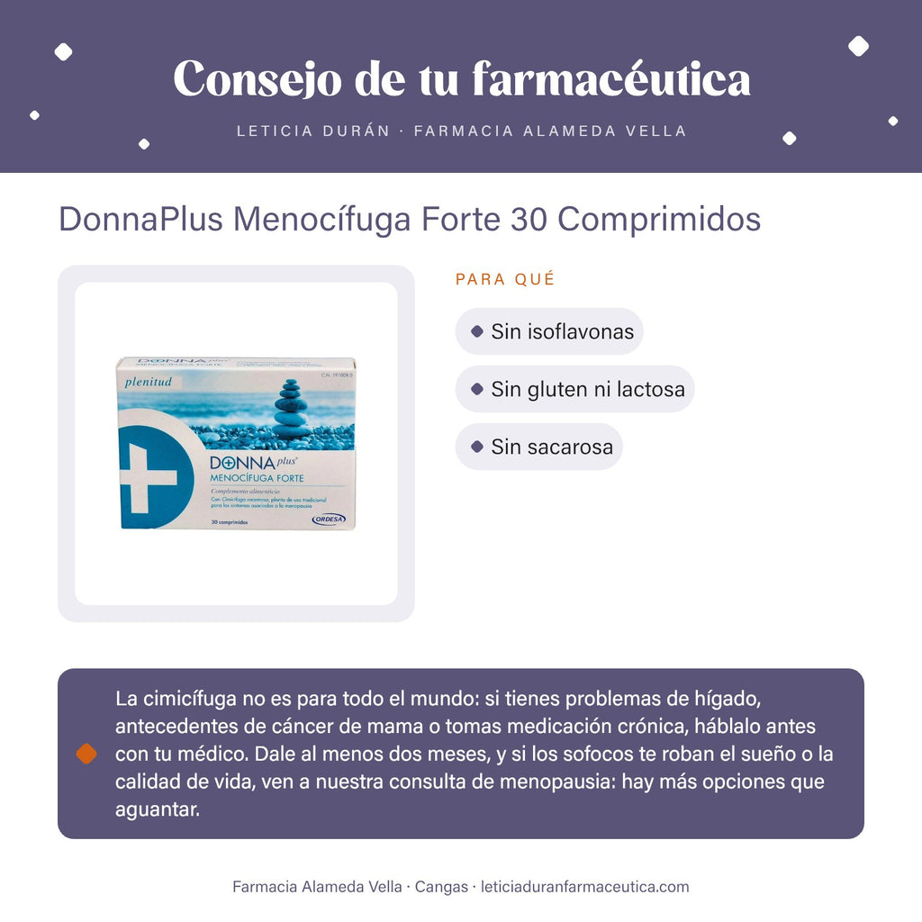 DonnaPlus Menocífuga Forte 30 Comprimidos – consejo de tu farmacéutica