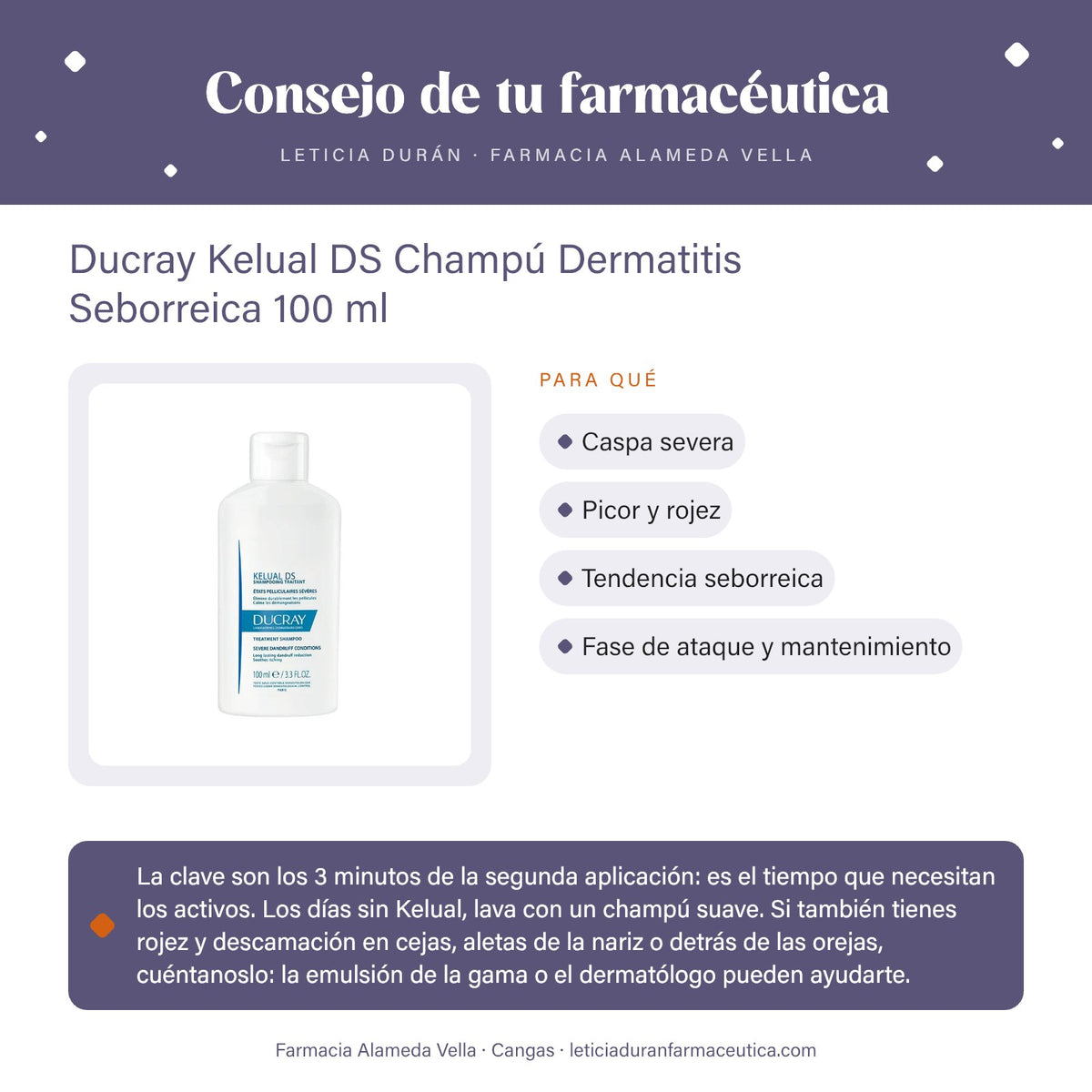 Ducray Kelual DS Champú Dermatitis Seborreica 100 ml – consejo de tu farmacéutica
