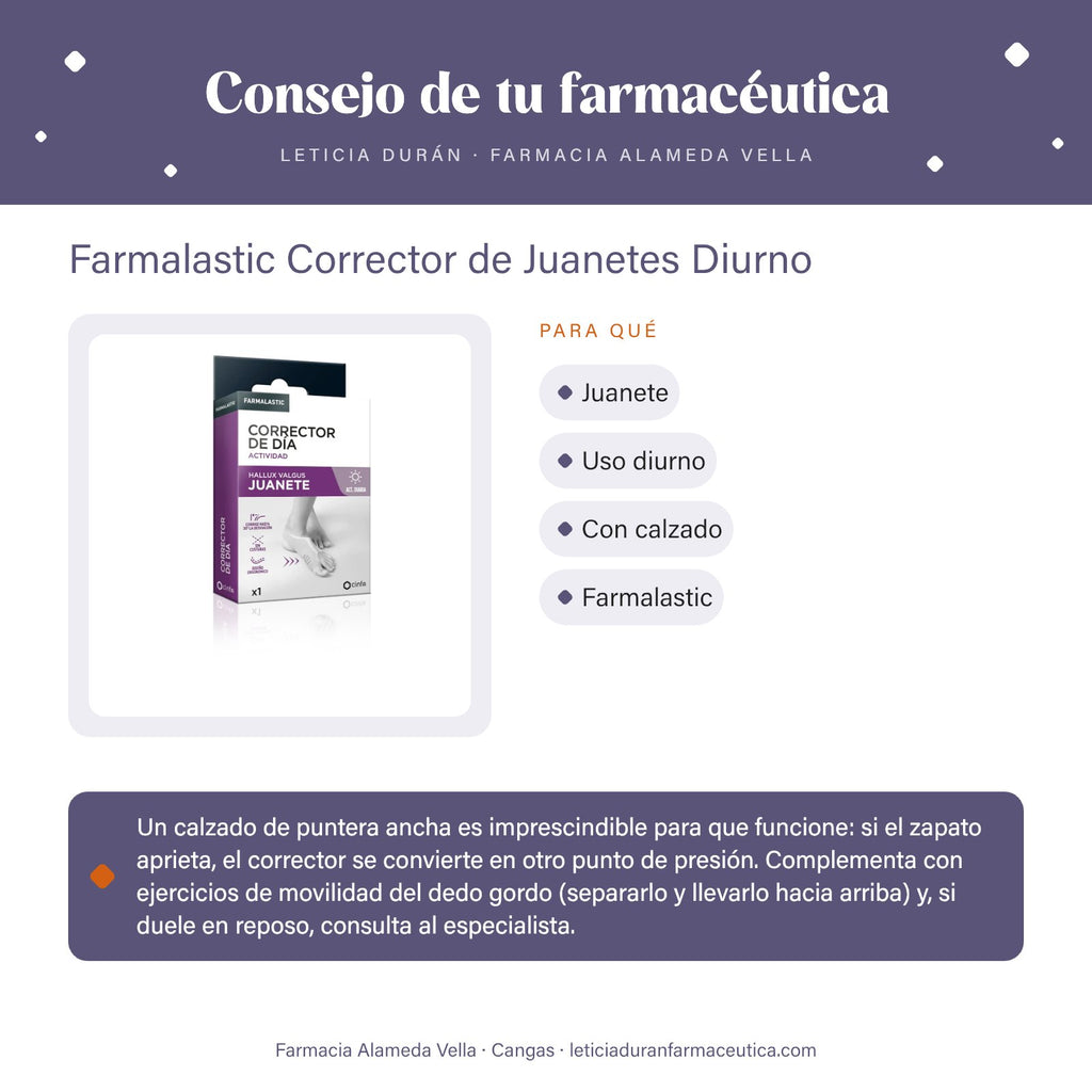 Farmalastic Corrector de Juanetes Diurno – consejo de tu farmacéutica