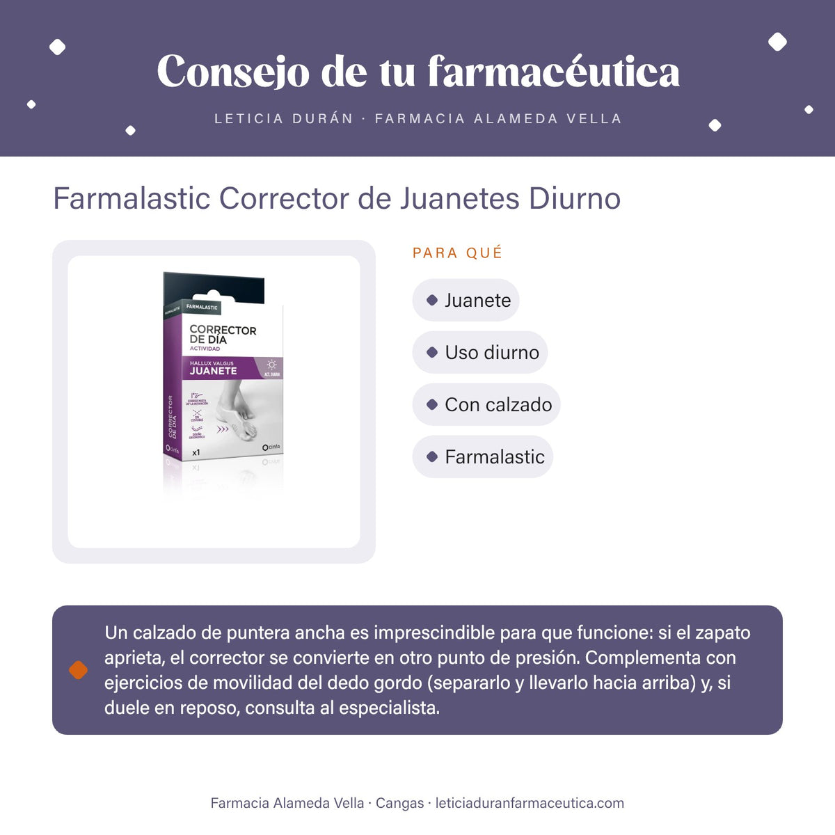 Farmalastic Corrector de Juanetes Diurno – consejo de tu farmacéutica