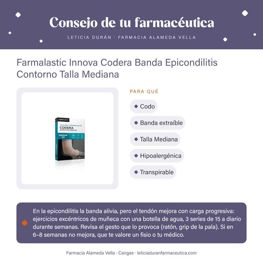 Farmalastic Innova Codera Banda Epicondilitis Contorno Talla Mediana – consejo de tu farmacéutica