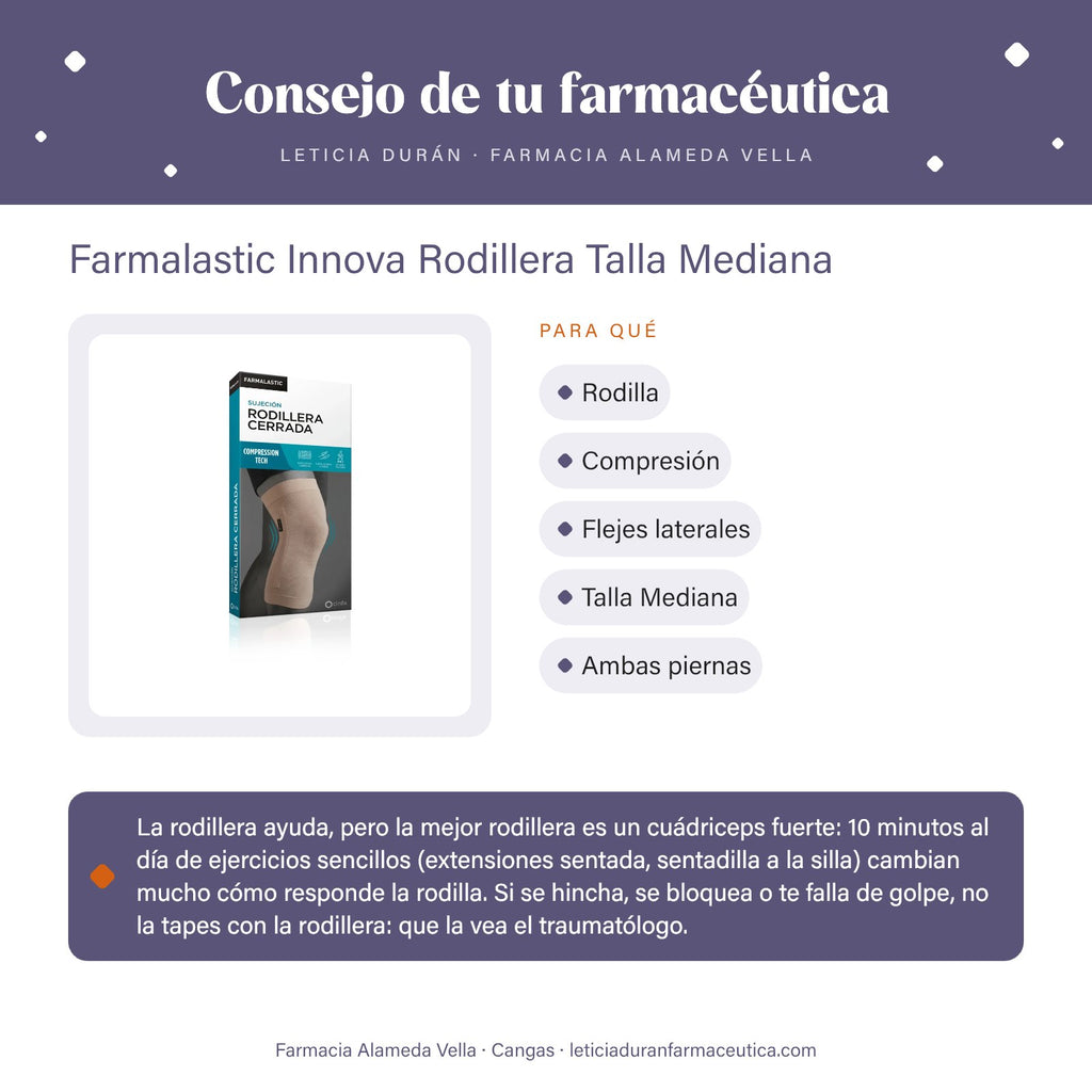 Farmalastic Innova Rodillera Talla Mediana – consejo de tu farmacéutica