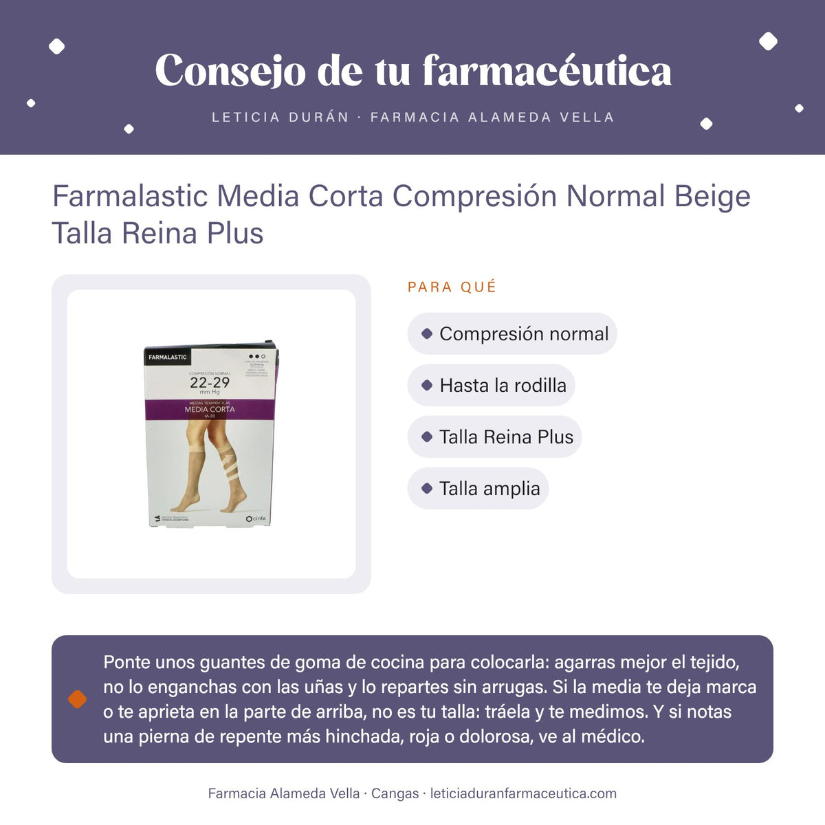 Farmalastic Media Corta Compresión Normal Beige Talla Reina Plus – consejo de tu farmacéutica