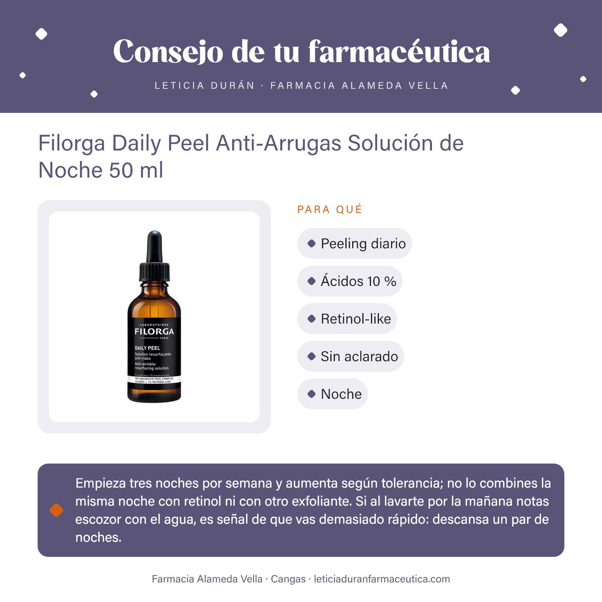Filorga Daily Peel Anti-Arrugas Solución de Noche 50 ml – consejo de tu farmacéutica