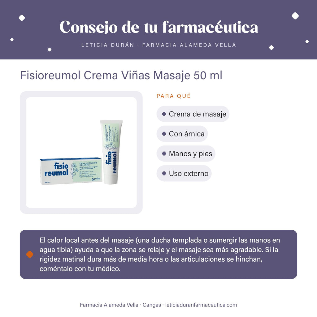 Fisioreumol Crema Viñas Masaje 50 ml – consejo de tu farmacéutica