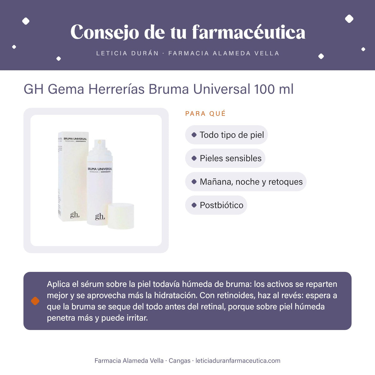 GH Gema Herrerías Bruma Universal 100 ml – consejo de tu farmacéutica