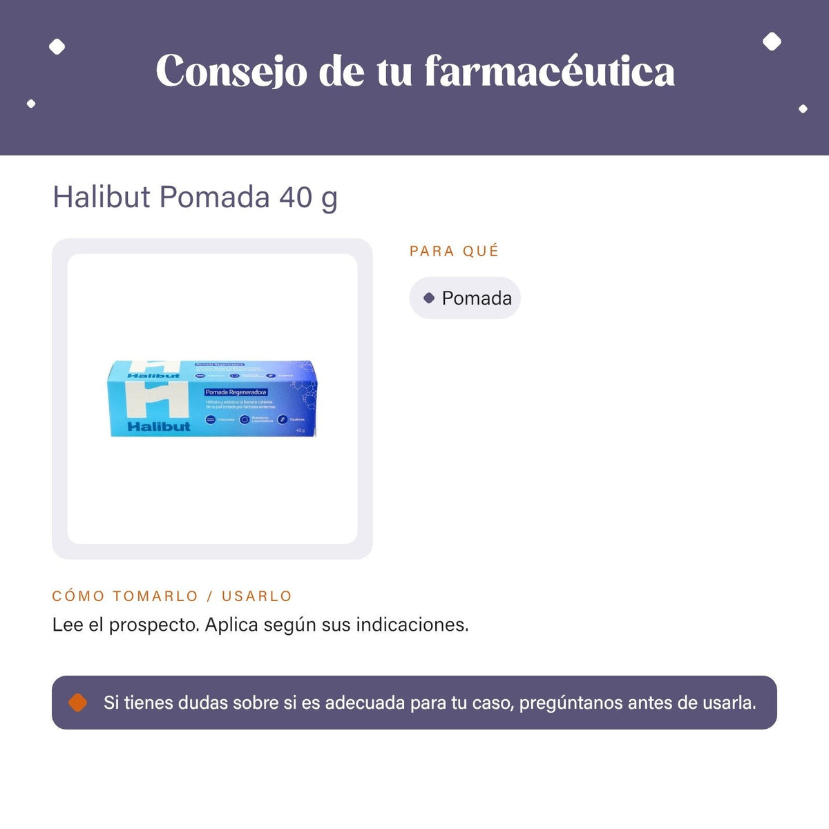 Halibut Pomada 40 g – consejo de tu farmacéutica