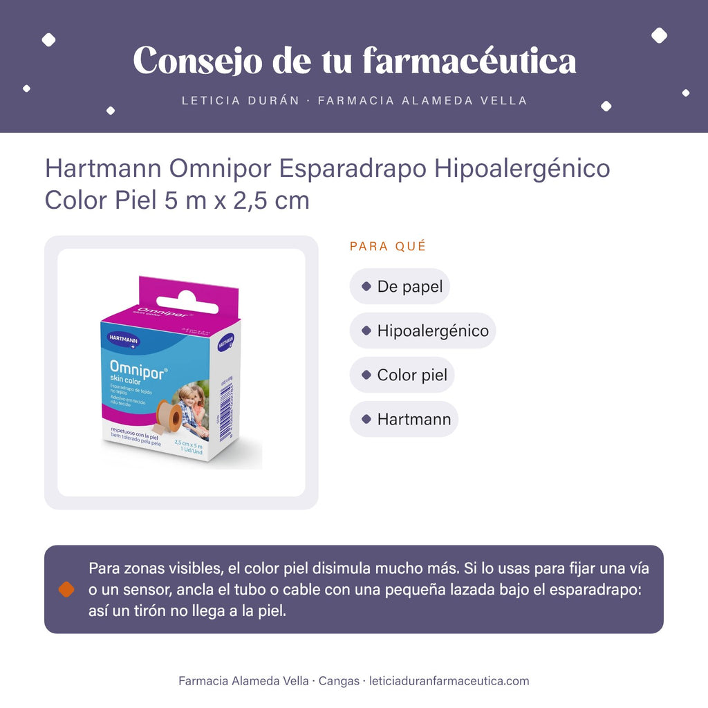Hartmann Omnipor Esparadrapo Hipoalergénico Color Piel 5 m x 2,5 cm – consejo de tu farmacéutica