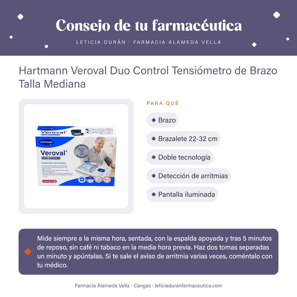 Hartmann Veroval Duo Control Tensiómetro de Brazo Talla Mediana – consejo de tu farmacéutica