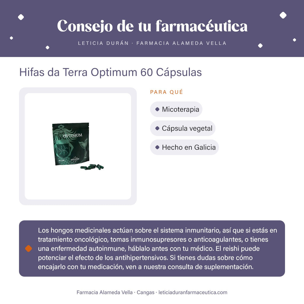 Hifas da Terra Optimum 60 Cápsulas – consejo de tu farmacéutica