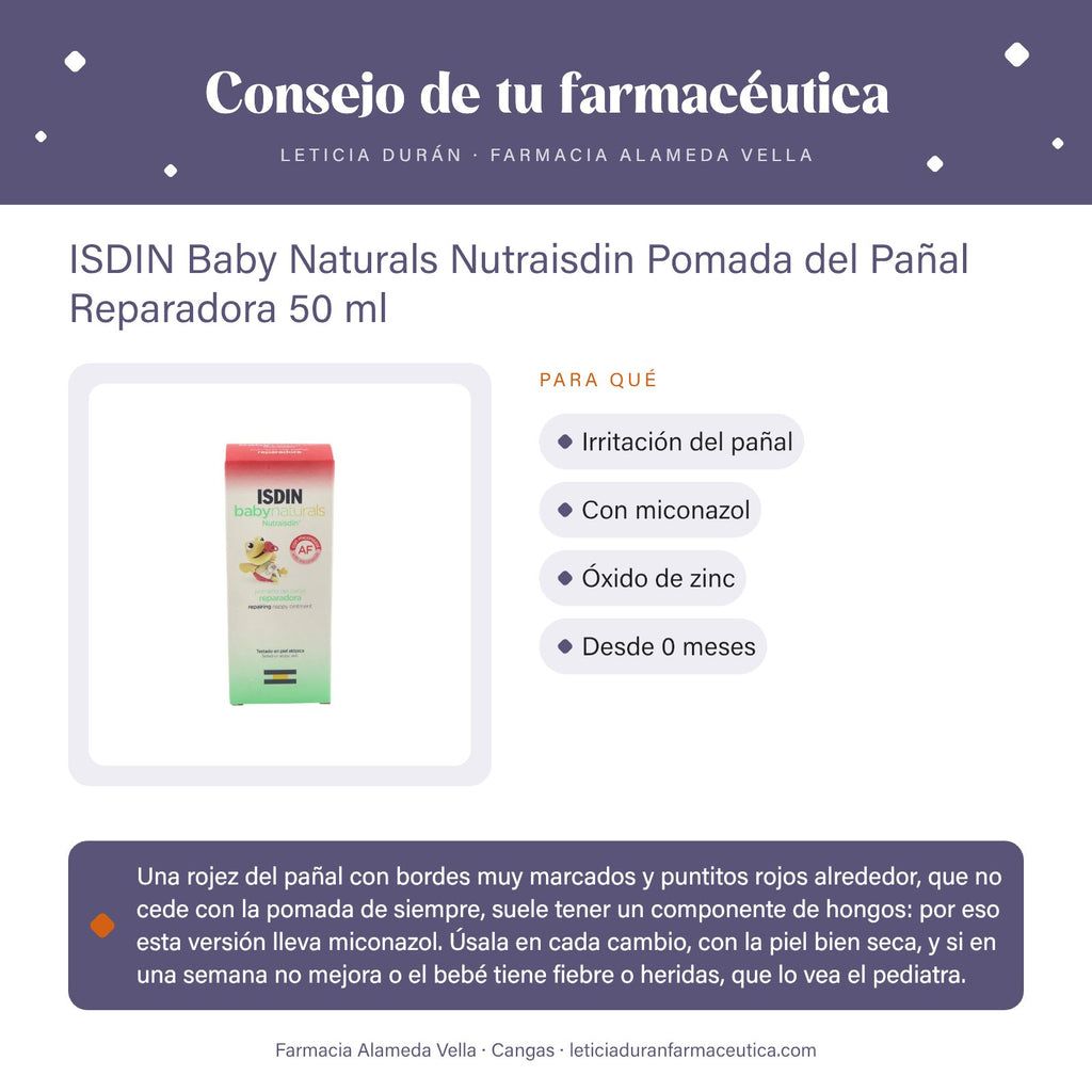ISDIN Baby Naturals Nutraisdin Pomada del Pañal Reparadora 50 ml – consejo de tu farmacéutica