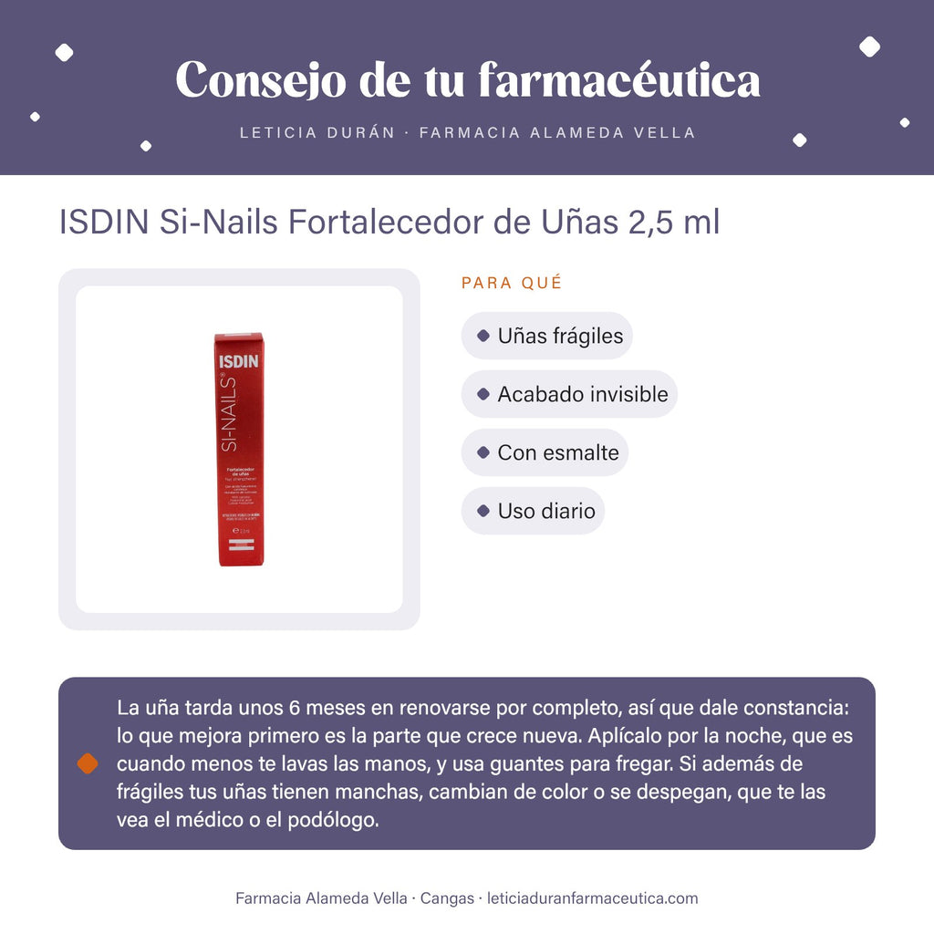 ISDIN Si-Nails Fortalecedor de Uñas 2,5 ml – consejo de tu farmacéutica