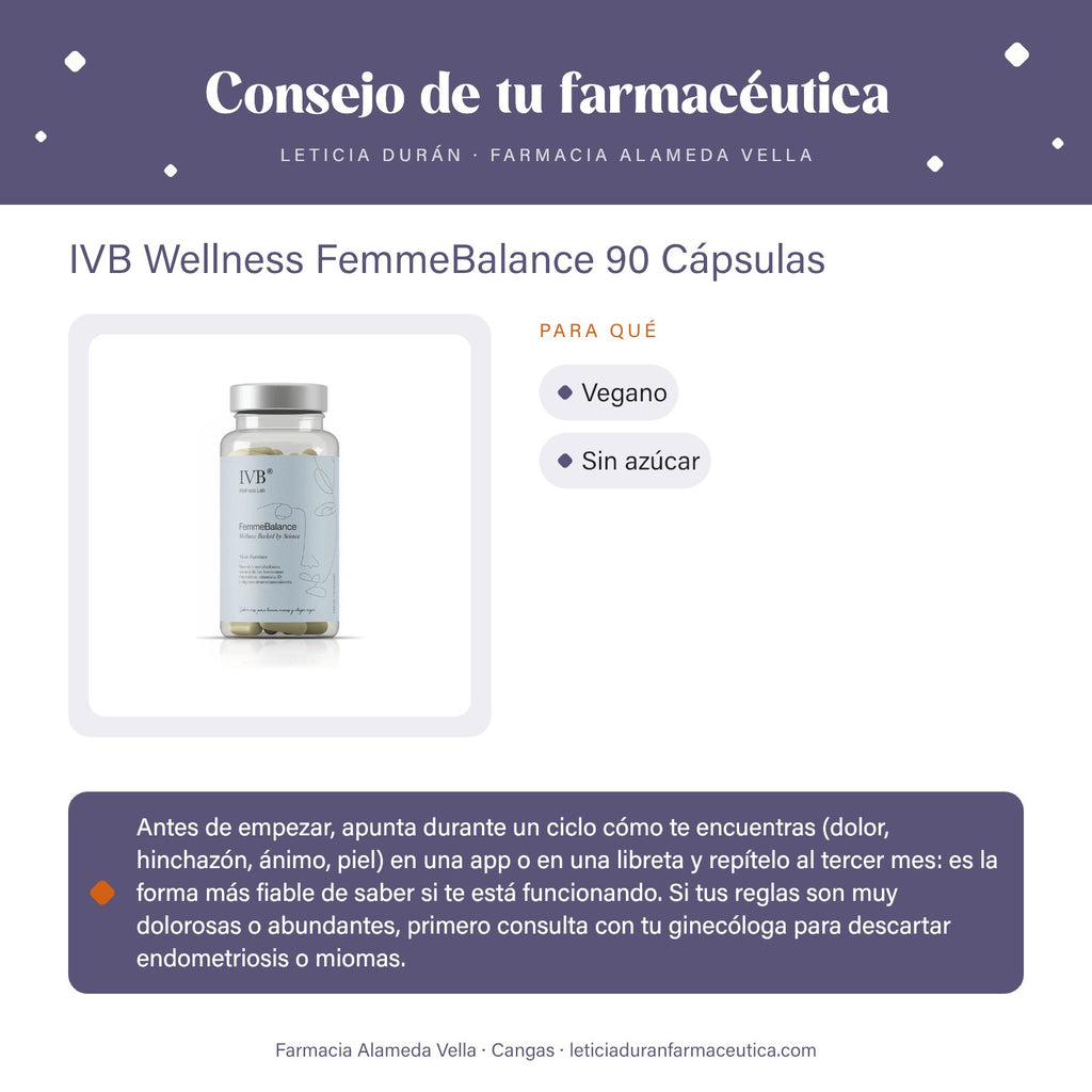 IVB Wellness FemmeBalance 90 Cápsulas – consejo de tu farmacéutica