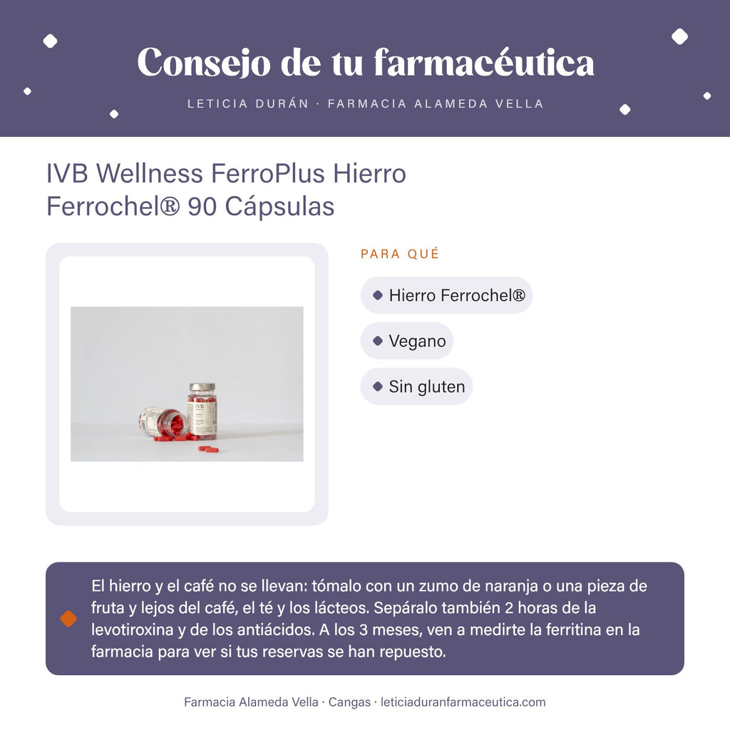 IVB Wellness FerroPlus Hierro Ferrochel® 90 Cápsulas – consejo de tu farmacéutica