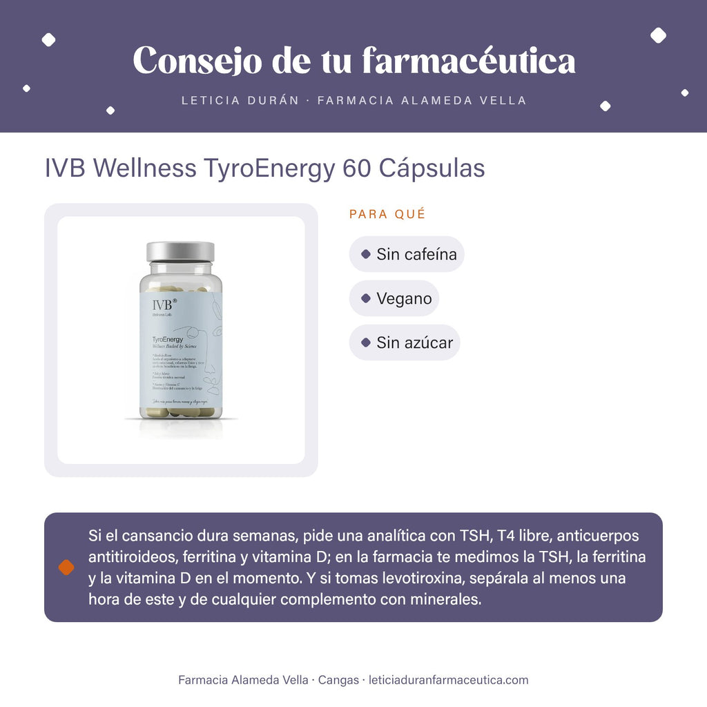 IVB Wellness TyroEnergy 60 Cápsulas – consejo de tu farmacéutica