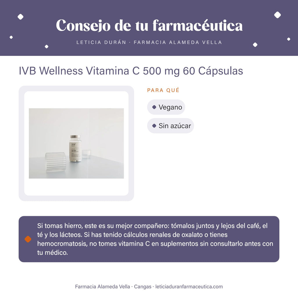 IVB Wellness Vitamina C 500 mg 60 Cápsulas – consejo de tu farmacéutica